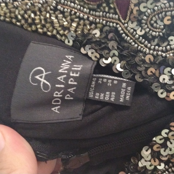 Beaded Embroidered Formal Adrianna Papell Formal Dress 4 - Picture 5 of 7